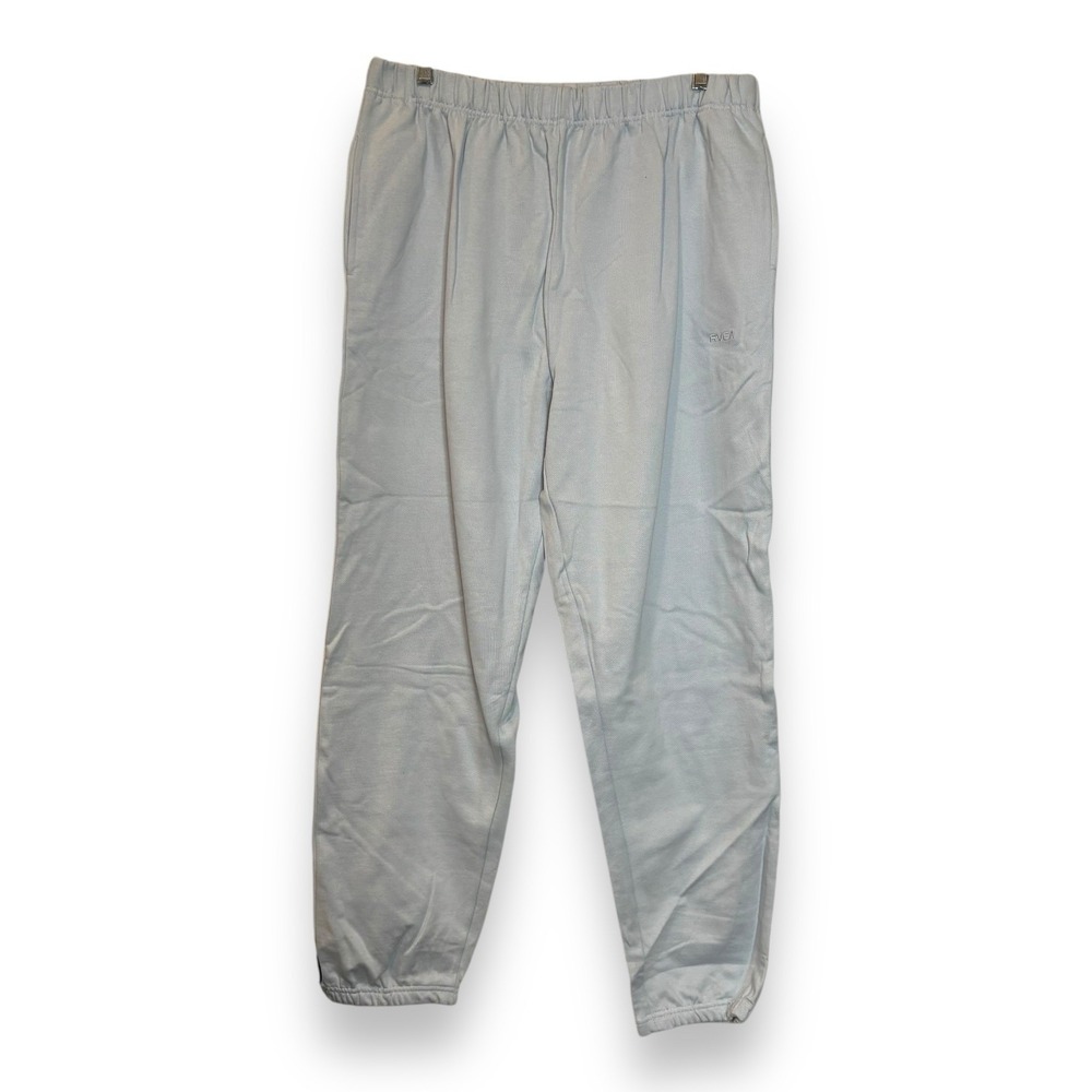 RVCA Sweat‎ Pants Women's Size L (12) PTC Emboidered Elastic Waist Blue/gray
